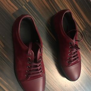 Lanvin Toe Cap Suede Sneakers